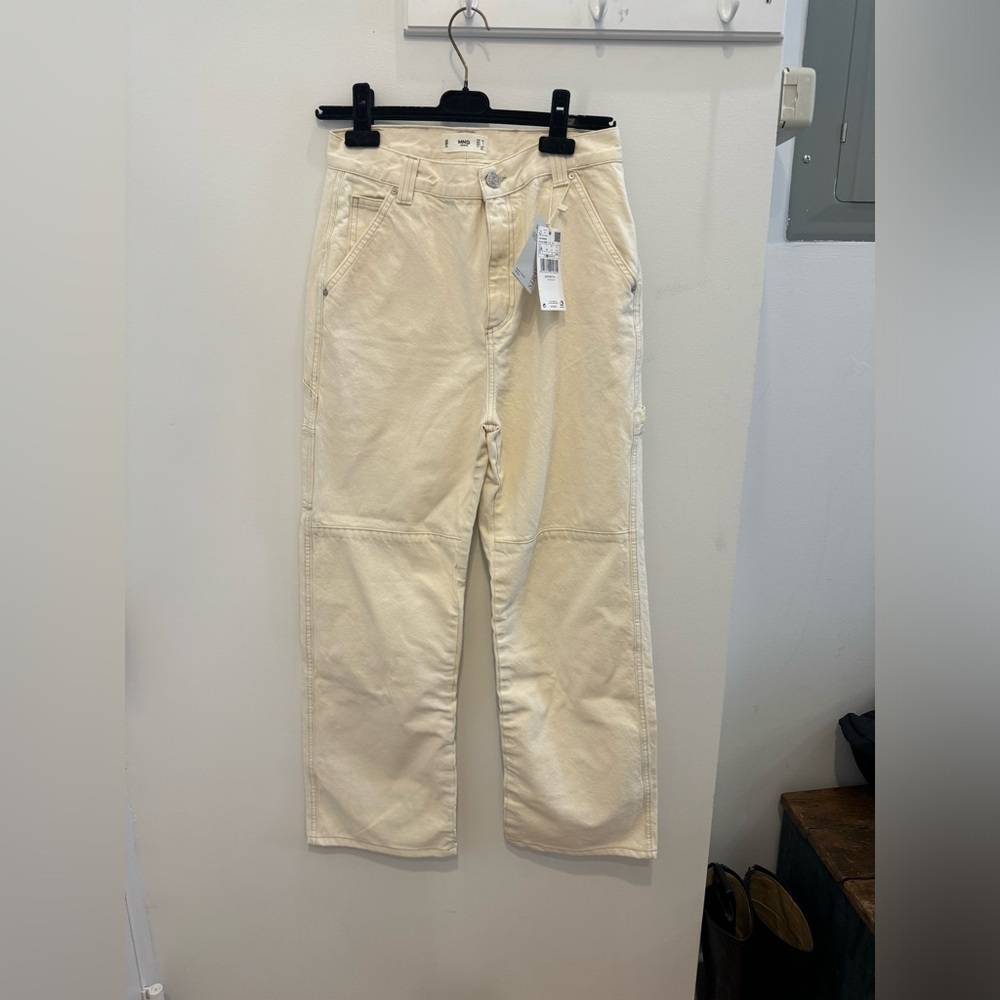 NWT Mango Cream Pocket Cargo Jeans